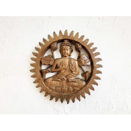Деревянное панно на стену "Будда", 20 см