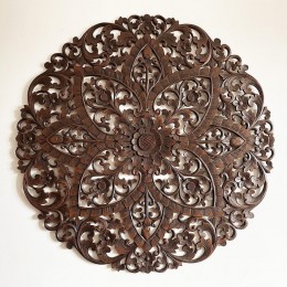 Восточное резное круглое панно на стену LAHARA, 100 см