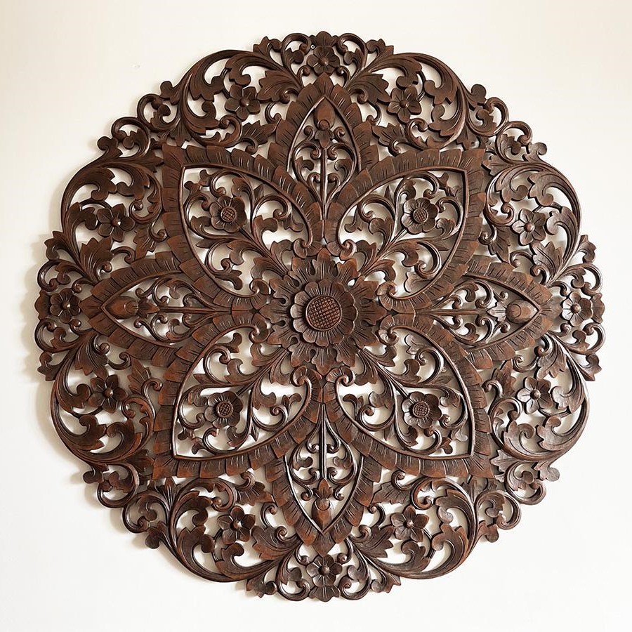 Восточное белое круглое панно Vijaya