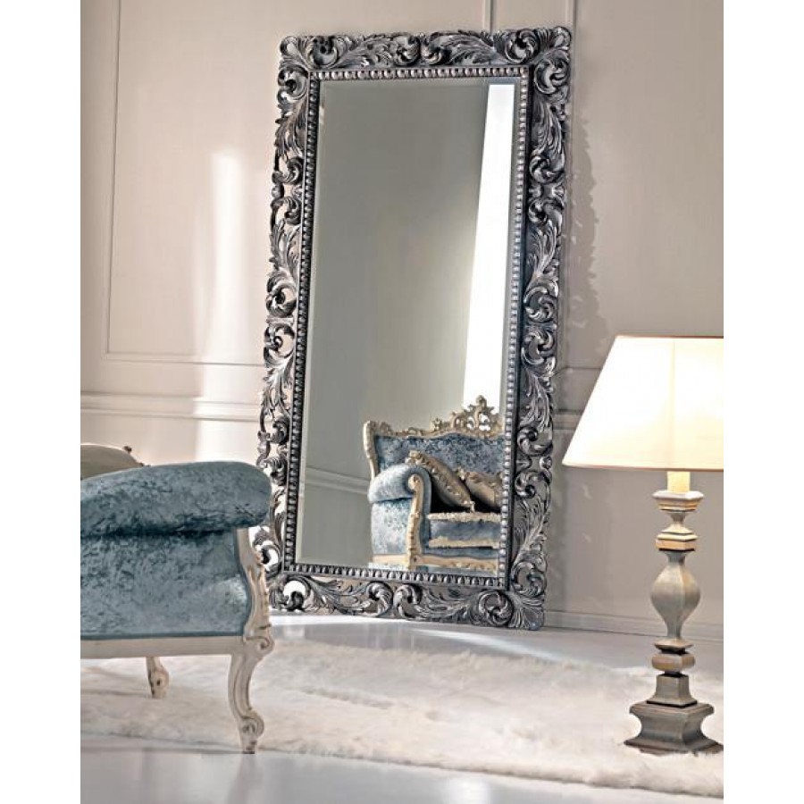 Напольное зеркало в раме "Кингстон", soho silver, 188х90 см