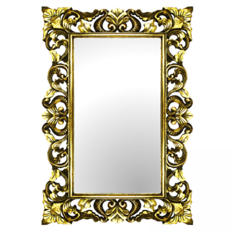 Зеркало в деревянной раме Giardino, gold/silver, 70х100 см