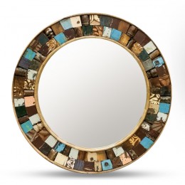 АСАМАНИ, круглое зеркало из Индии в этно, лофт стиле