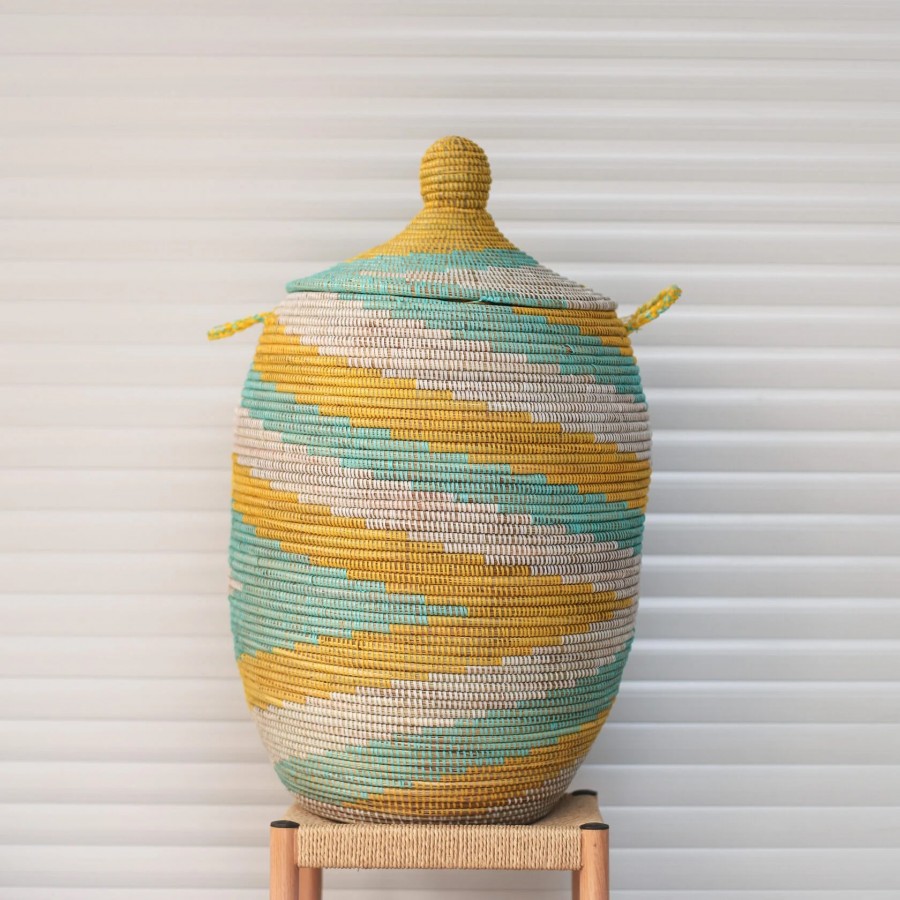 Декоративная африканская плетеная корзина Nani, большая