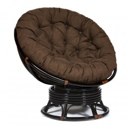 КАЛЬЯО, кресло-качалка из натурального ротанга с коричневой подушкой