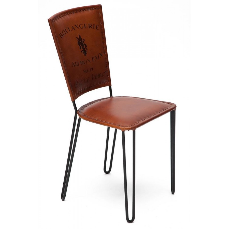 Стильный стул из металла и кожи LUMBINI