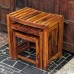 Деревянный столик-табурет из Индии Lakadee