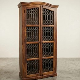 Шкаф-витрина из массива палисандра с ковкой Sujit, 210 см