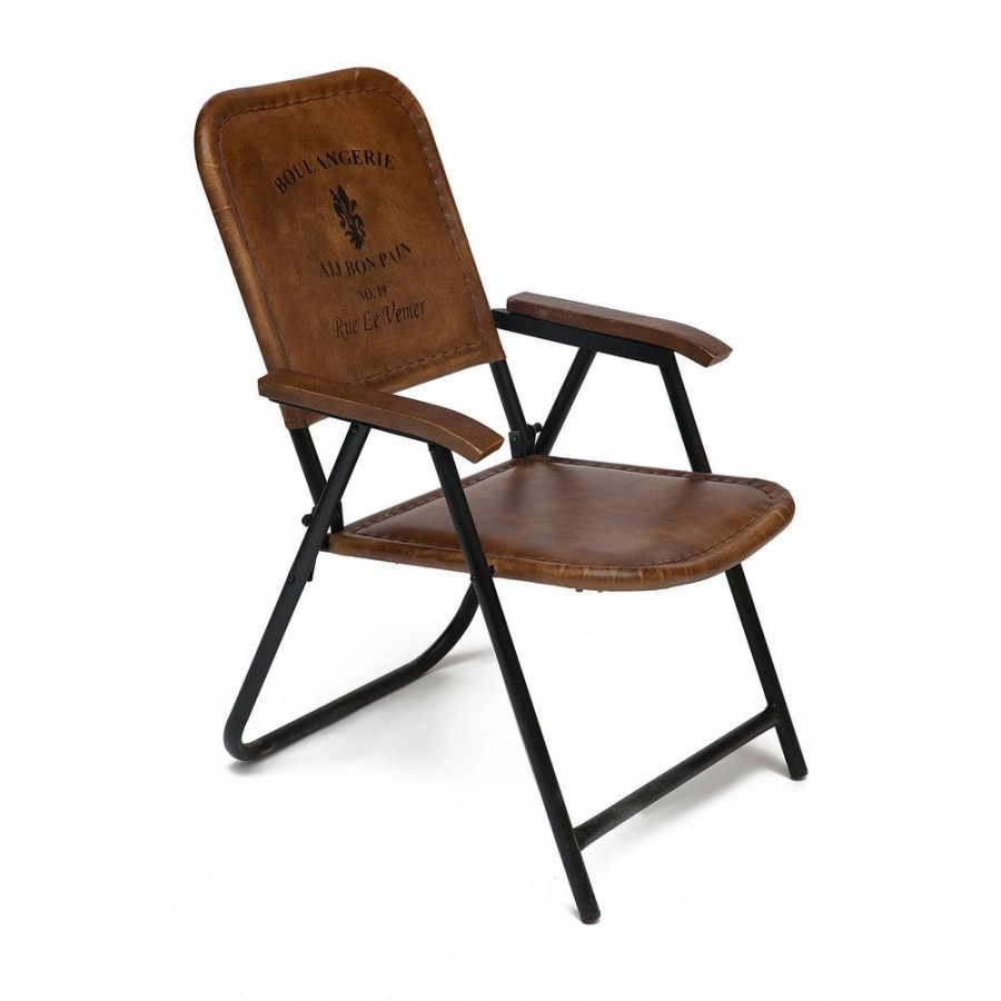 Оригинальное кресло из кожи и металла Alexander