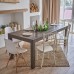 Деревянный обеденный стол в гостиную ДАРХАТ, серый, 200 см