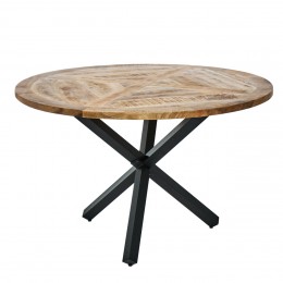 Круглый кухонный стол из массива дерева манго ВЕРМАНД, светлый, 120 см