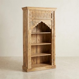Открытый стеллаж из массива манго с аутентичной резной аркой, 165 см Открытый стеллаж из массива манго с аутентичной резной аркой, 165 см