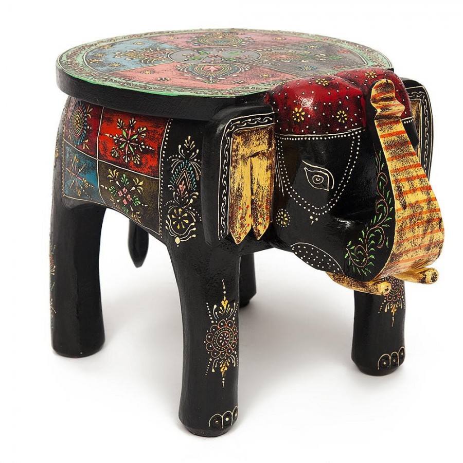 Индийский столик-табурет в виде слона БХАРАТ