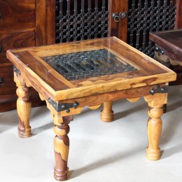 Квадратный деревянный столик в гостиную, натуральный 
