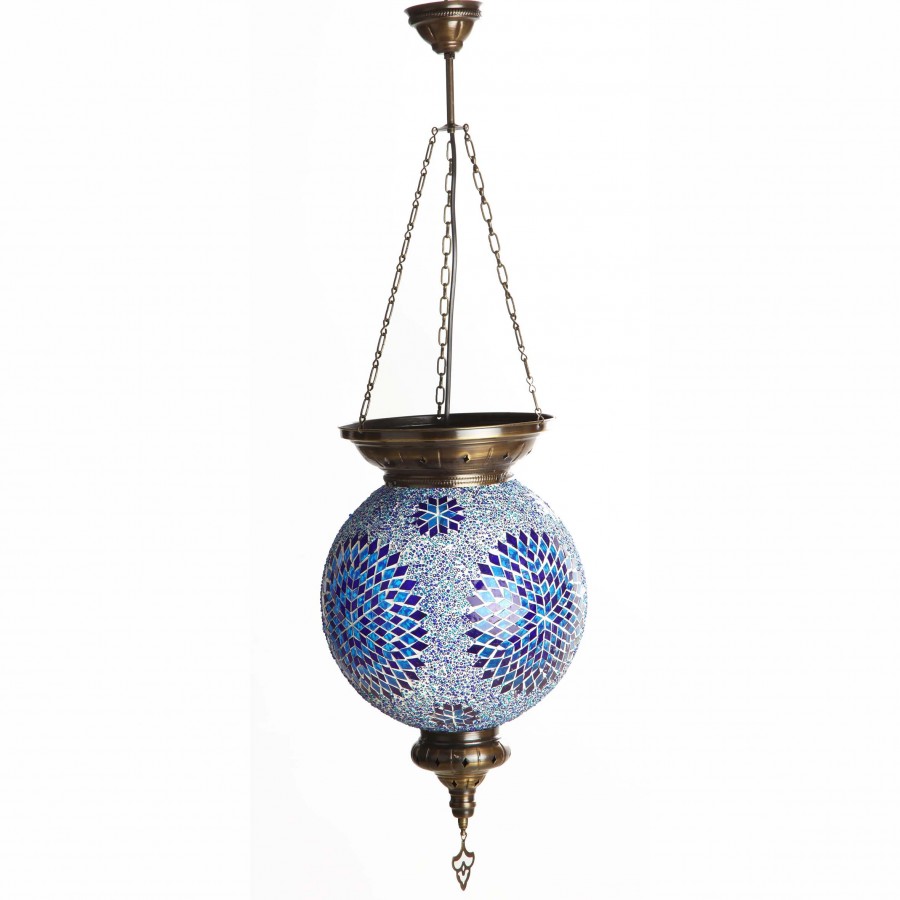 Марокканский светильник из мозаики, голубой