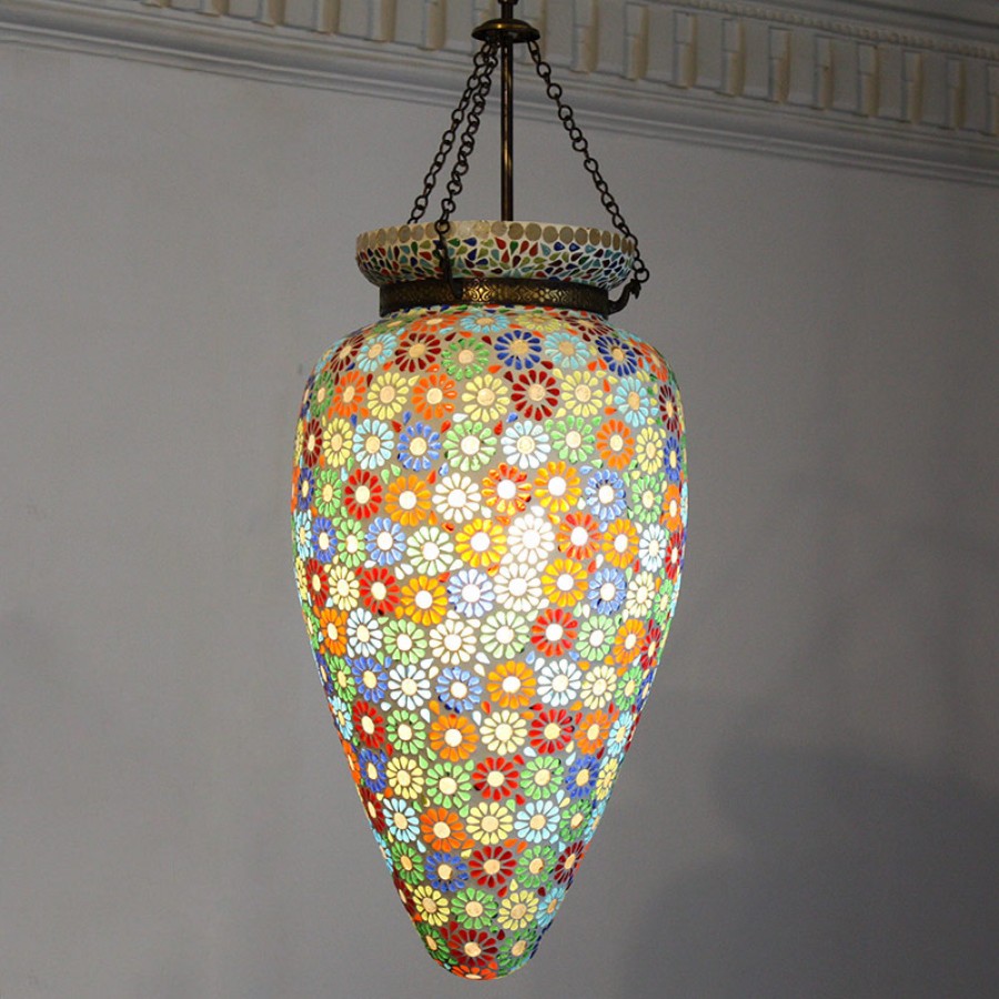 Светильник из стеклянной мозаики. Индия