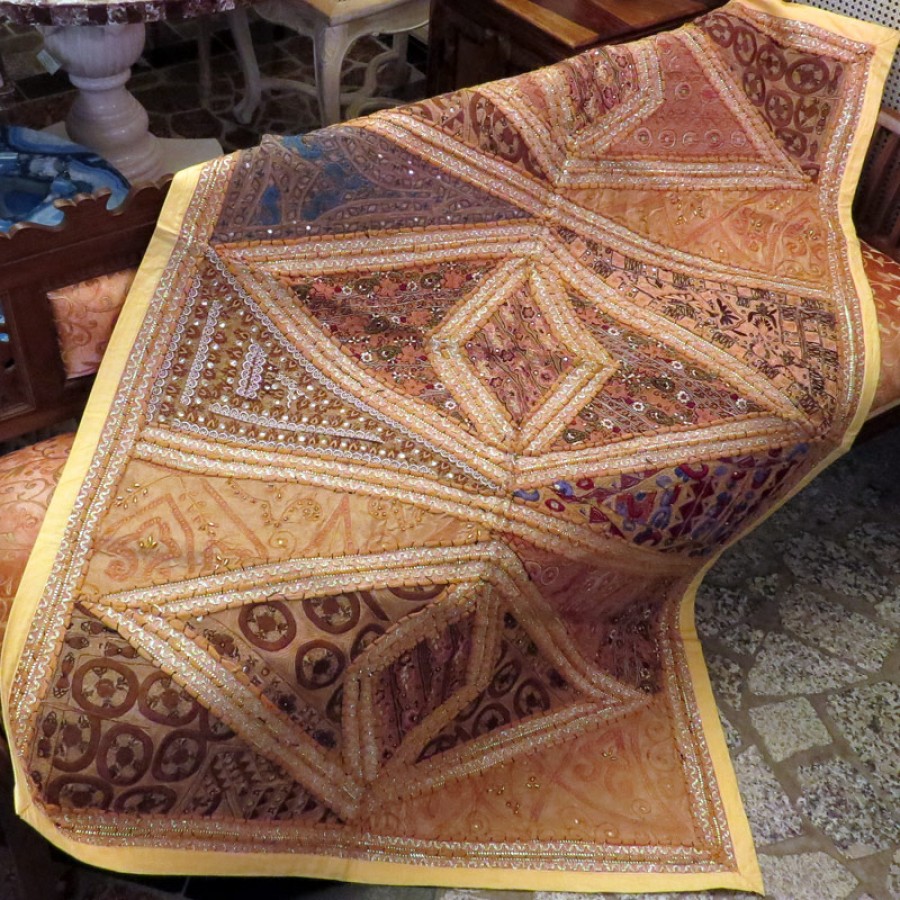 Коврик с вышивкой из Индии, бежевый, 100x150 см