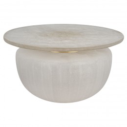 Столик дизайнерский из стекла светло серого цвета Бейнли