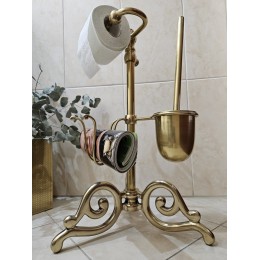 Стойка с ёршиком в ванную  комнату, цвет латунь